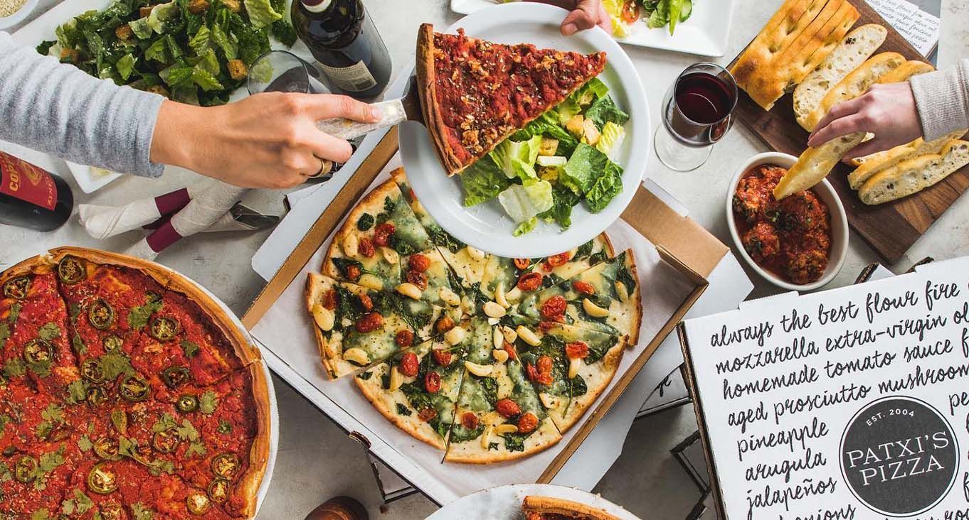 Every weekday from 3-6 p.m., Patxi’s Pizza offers guests $5 House Wine, Draft Beer, Sangria, and J. Roget Sparkling PLUS $7 Specialty Cocktails and discounted food specials.